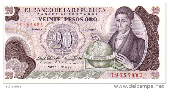 COLOMBIE  20 Peso Oro   Daté Du 1er Janvier 1983  Pick 409 D        ***** BILLET  NEUF ***** - Colombie