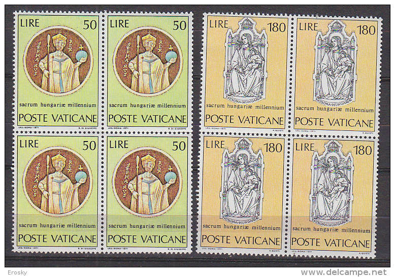 PGL BT130 - VATICANO SASSONE N°513/14 ** QUARTINE - Neufs