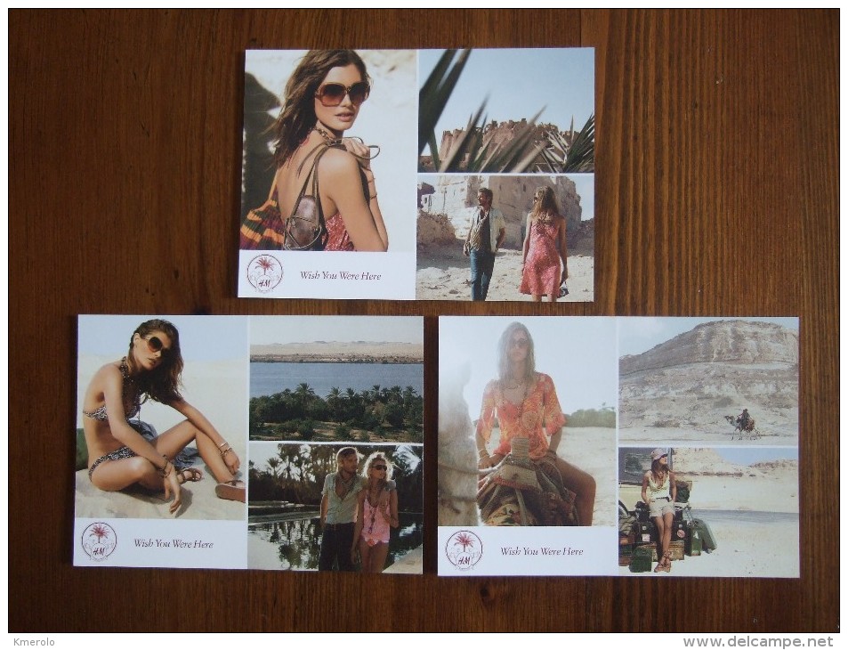 H & M Fashion Lot De 3 Cartes Postales - Publicité