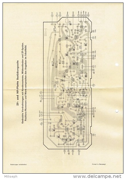 2 Schémas électriques RADIO BLAUPUNKT - Type GRANADA 21300 - 1961 + Facture d'achat      (3508)