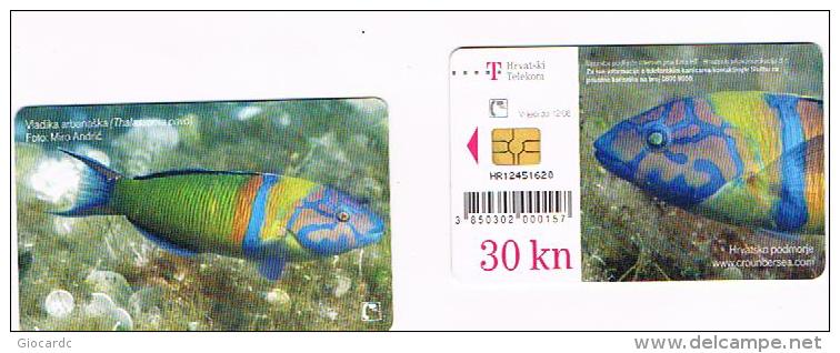 CROAZIA (CROATIA) - CHIP  - T HT 2006  UNDERSEA LIFE: VLADIKAARBANASKA (THALASSOMA PAVO) EXP.12.08-USED-RIF.6784 - Croazia