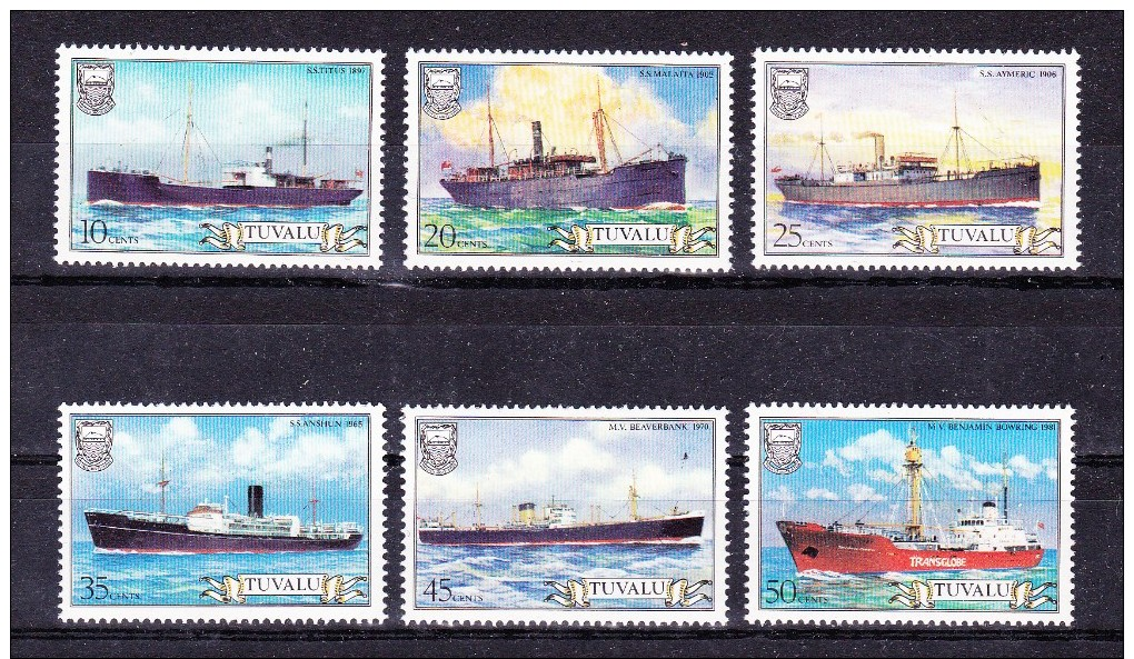 TUVALU  1984 , Ships    Y&T   #   217/2  ,  Cv  5.50  E .  , ** M N H , V V F - Tuvalu