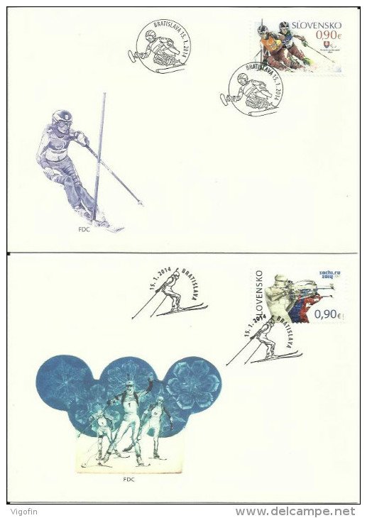 SK 2014-727-8 OLYMPIC GAMES SOCI, SLOVAKIA, 2FDC - Ungebraucht