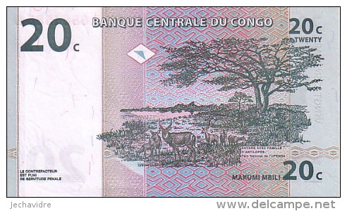 CONGO 20 Centimes  Daté Du 01-11-1997     Pick 83a     ***** BILLET  NEUF ***** - Republic Of Congo (Congo-Brazzaville)