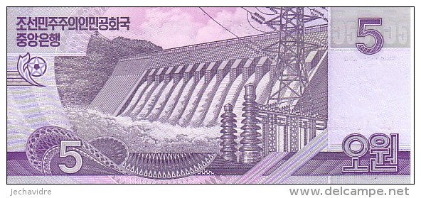 COREE DU NORD    5 Won  Emission De 2002         ***** BILLET  NEUF ***** - Korea, North