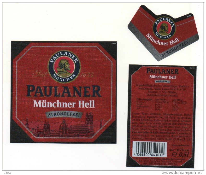 Paulaner - Munchner Hell - Alkoholfrei - 0,5l - Cerveza