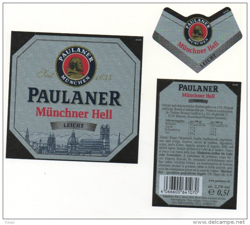 Paulaner - Munchner Hell - Leicht - 0,5l (grise) - Cerveza