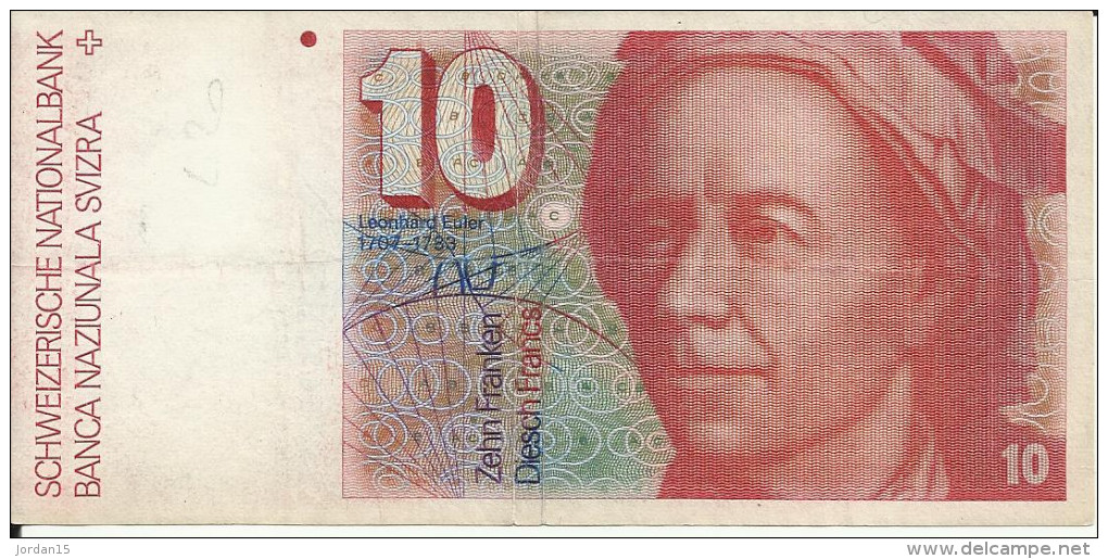 Svizzera 10 Franchi 1979-1992 P53 Scan - Suisse