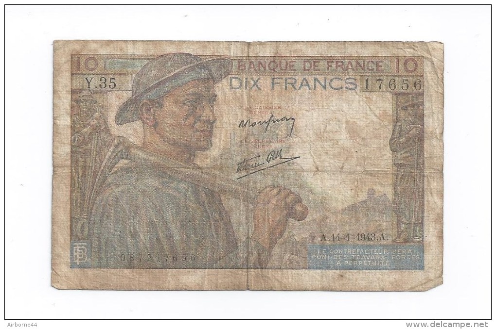 10 Francs Mineure 1943 - 10 F 1941-1949 ''Mineur''