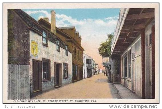 Florida St Augustine St George Street &amp;amp  Old Curiosity Shop Curteich - St Augustine
