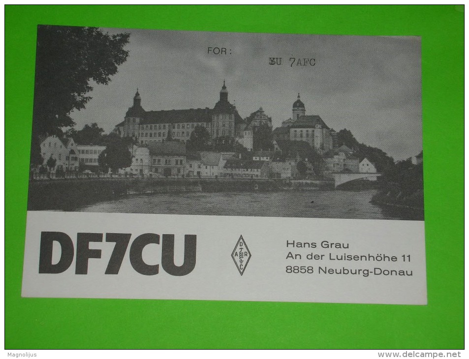 Germany,Neuburg An Der Donau,castle,town View,radioamateur Club,QSL Postcard - Neuburg