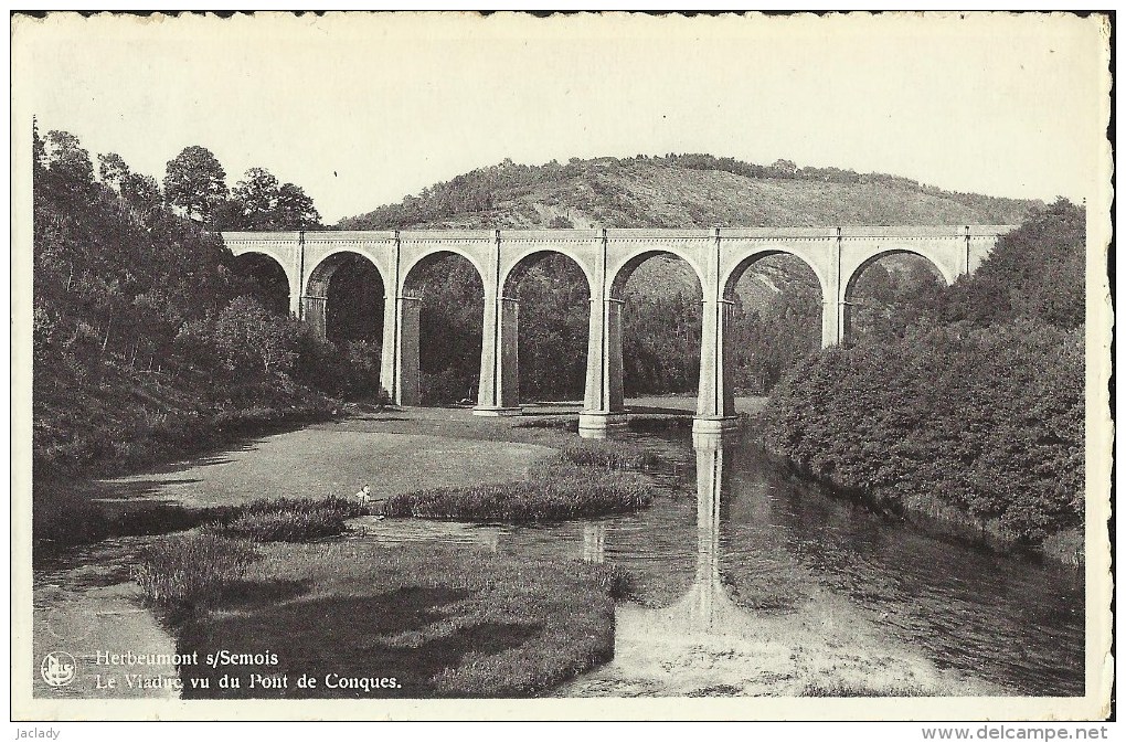 Herbeumont S/ Semois -- Le  Viaduc  Vu  Du  Pont  De  Conques.      (2 Scans) - Herbeumont