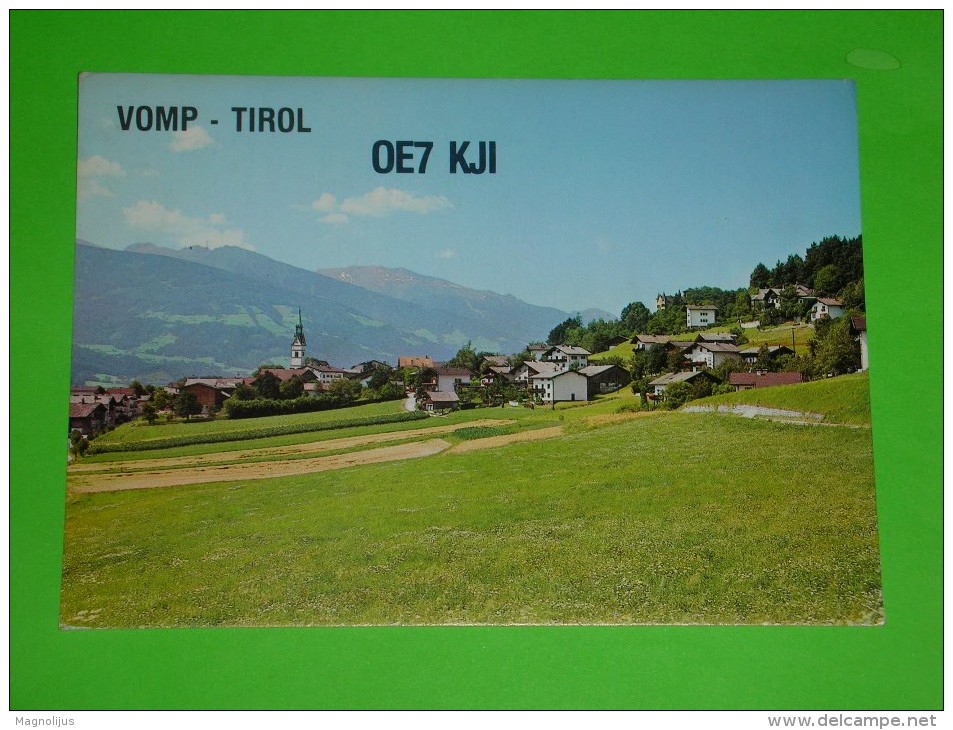 Austria,Vomp,church, Cathedrale,village View,radioamateur Club,QSL Postcard - Vomp