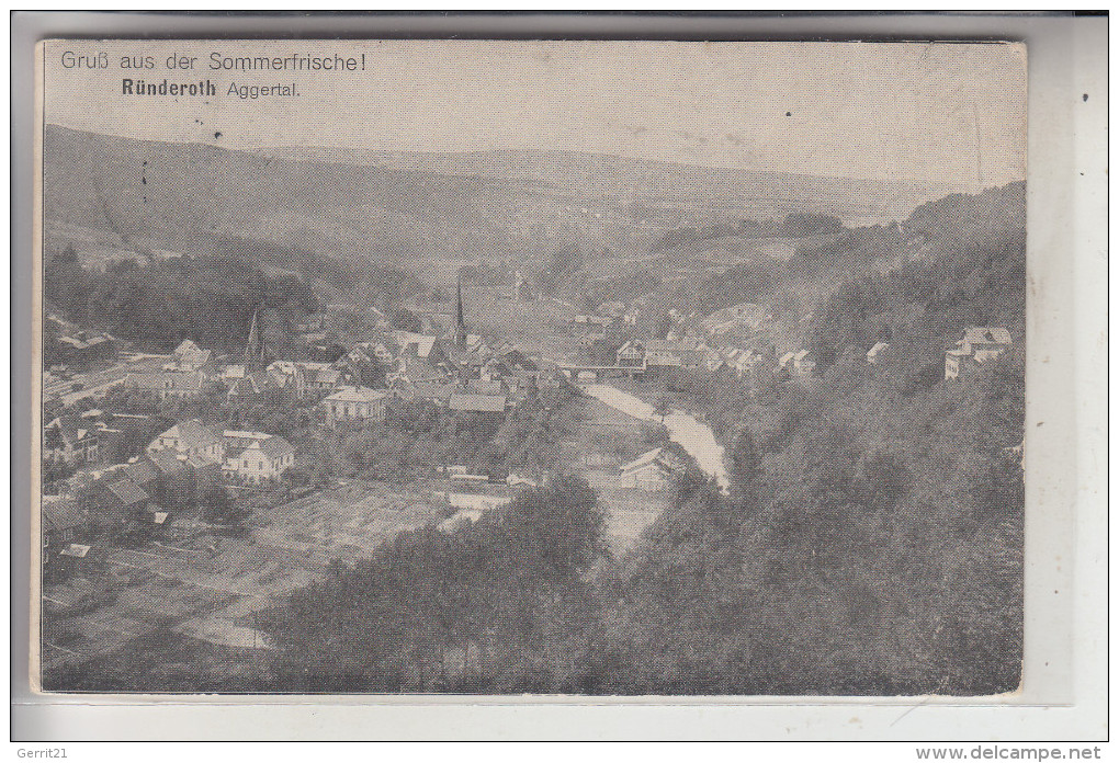 5250 ENGELSKIRCHEN - RÜNDEROTH, Ortsansicht, 1913 - Lindlar