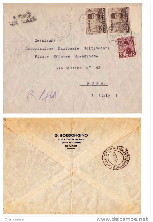 Busta Intestazione Commerciale Viaggiata 1946 Egitto Napoli Francobolli Egiziani 1939/1946 - Cartas & Documentos
