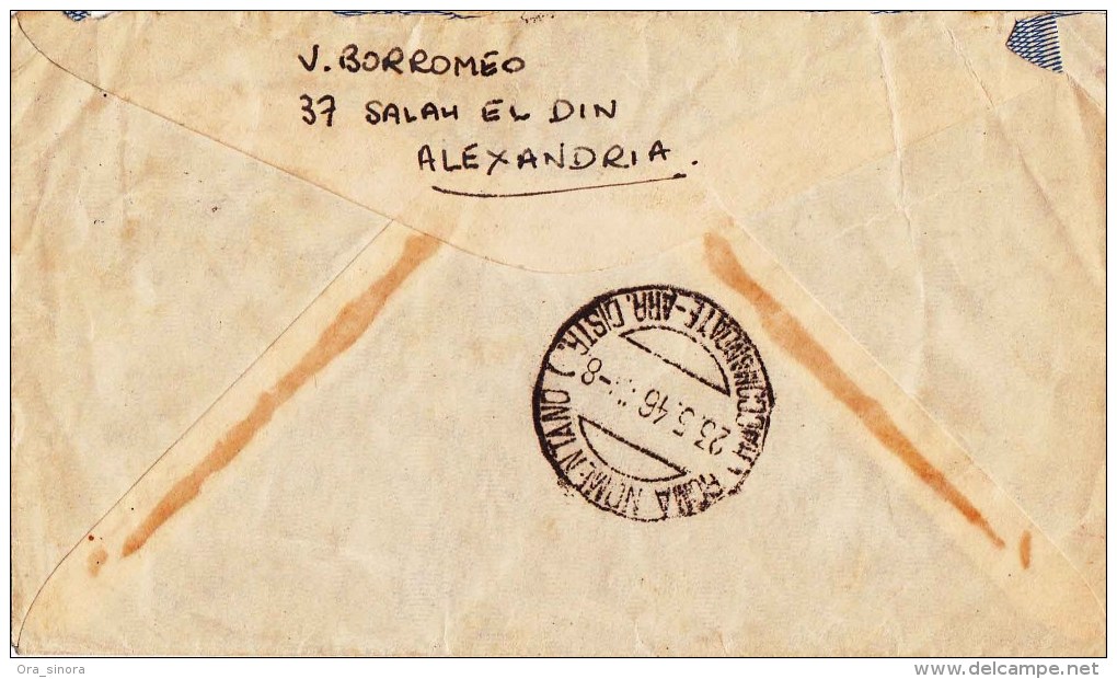 Busta Posta Aerea Air Mail Par Avion Viaggiata 1946 Egitto Roma Francobolli Egiziani 1939 Bei Timbri - Lettres & Documents