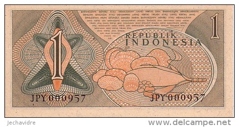 INDONESIE   1 Rupiah   EMISSION DE 1960   Pick 78      ***** BILLET  NEUF ***** - Indonésie