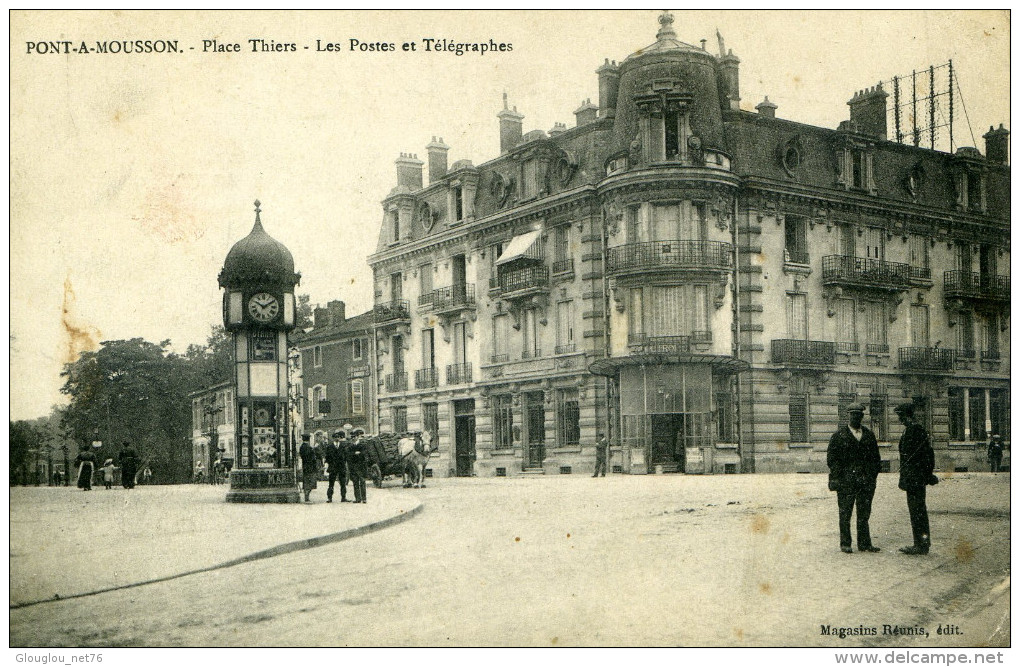 54-PONT A MOUSSON...PLACE THIERS...LES POSTES ET TELEGRAPHES...CPA ANIMEE - Pont A Mousson