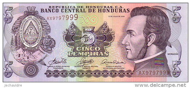 HONDURAS  5 Lempiras   Daté Du 13-07-2006   Pick 91 A        ***** BILLET  NEUF ***** - Honduras