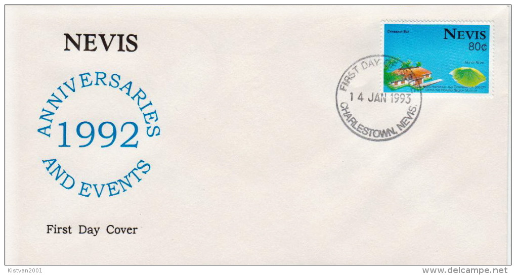 Nevis Stamp On FDC - Museums