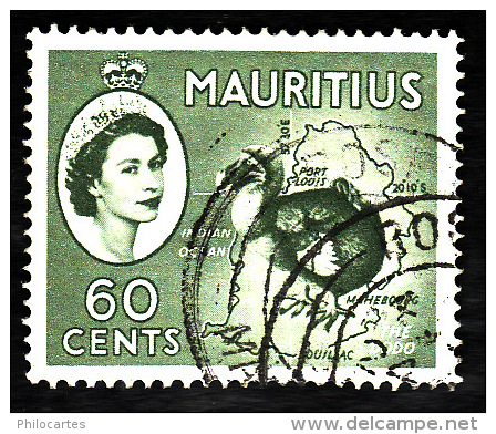 MAURICE 1953 -  Mauritius - Y&T  251 -  Oblitéré - Cote  0.50e - Mauritius (...-1967)