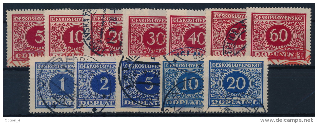 °Czechoslovakia 1928 Mi 55-66 (12) Postage Due Nachporto Used - Strafport