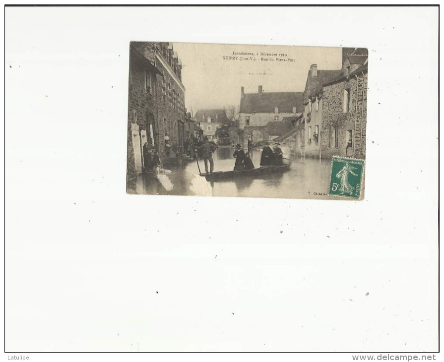 Guipry  35     La Rue Du Vieux Port Animée  Pendant Les Inondations Le 2 Dec 1910 - Other & Unclassified