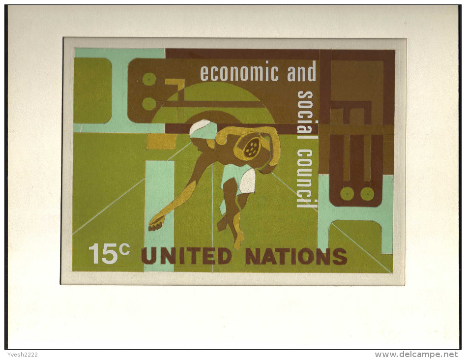 ONU NY 1980 Y&T 332. Maquette De L’artiste Danois Olav Mathiesen. Conseil économique Et Social. Semailles - Agriculture