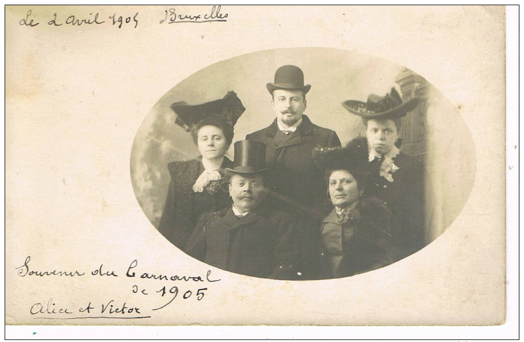 (8103    ) Cartes-Photos -- Bruxelles - Souvenir Carnaval 1905 - Feesten En Evenementen