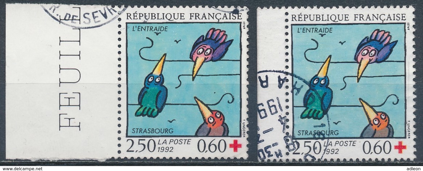 France - Croix-Rouge 1992 YT 2783 Obl (1ex De Feuille Et 1 De Carnet) - Gebraucht