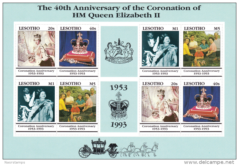 Lesotho - 1993 - ( Coronation Of Queen Elizabeth II, 40th Anniv. ) - MNH (**) - Royalties, Royals