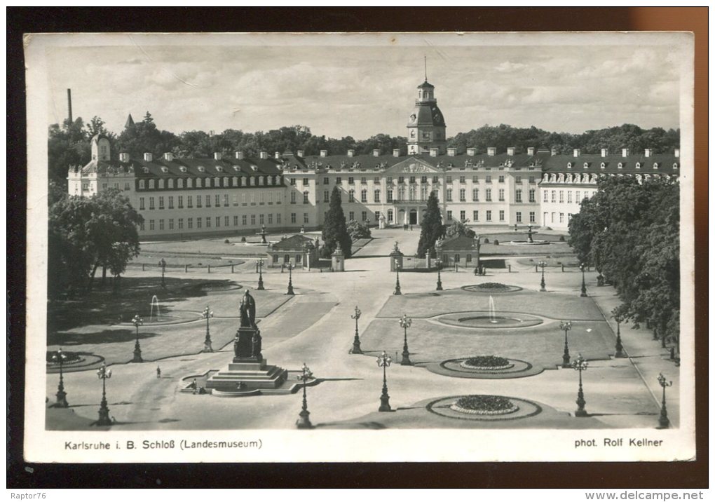 CPSM Allemagne KARLSRUHE Schloss Landesmuséum Château Musée - Karlsruhe