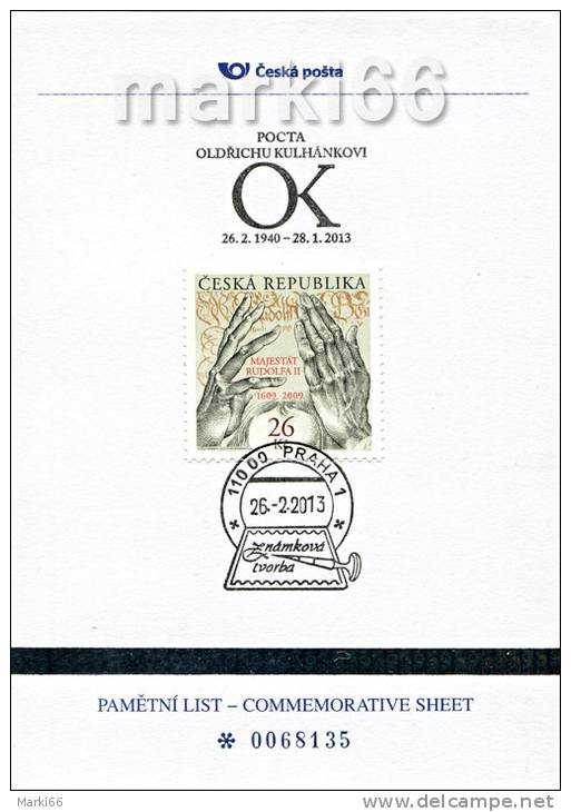 Czech Republic - 2013 - To Memory Of Oldrich Kulhanek,  Czech Painter - Commemorative Sheet With Hologram - Briefe U. Dokumente