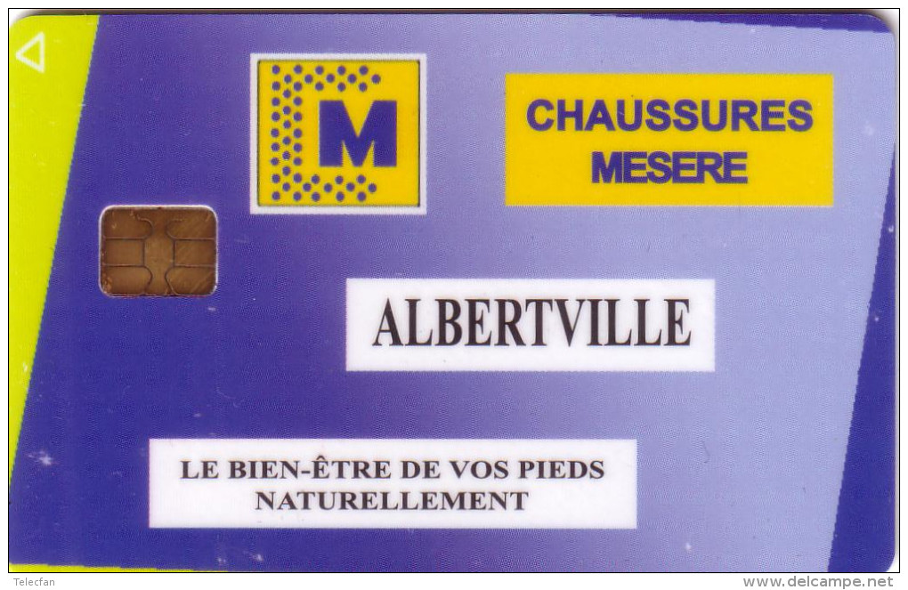 FRANCE CARTE A PUCE CHIP CARD DEMO ALBERTVILLE HAUTE SAVOIE CHAUSSURES ARBELL - Ausstellungskarten