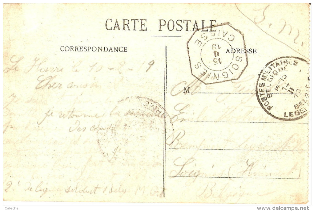 Armée Belge PMB Sans N° Après Armistice Du Havre Vers Soignies _ Fortune Soignies Caissse - Fortune Cancels (1919)