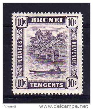 Brunei - 1947 - 10 Cents Definitive (Watermark Multiple Script CA, Perf 14) - MH - Brunei (...-1984)