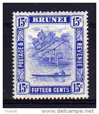 Brunei - 1947 - 15 Cents Definitive (Watermark Multiple Script CA) - MH - Brunei (...-1984)