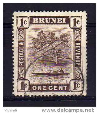 Brunei - 1947 - 1 Cent Definitive (Watermark Multiple Script CA) - Used - Brunei (...-1984)