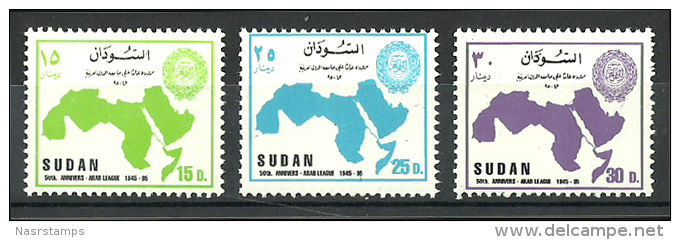 Sudan - 1995 - ( Arab League, 50th Anniv. ) - Complete Set - MNH (**) - Gezamelijke Uitgaven