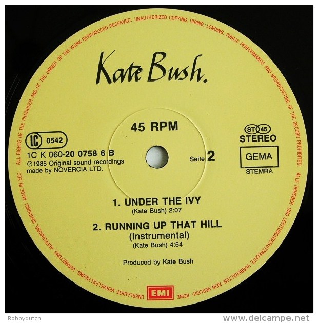 * 12" EP *  KATE BUSH - RUNNING UP THAT HILL (1985 EX-!!!) - 45 Toeren - Maxi-Single