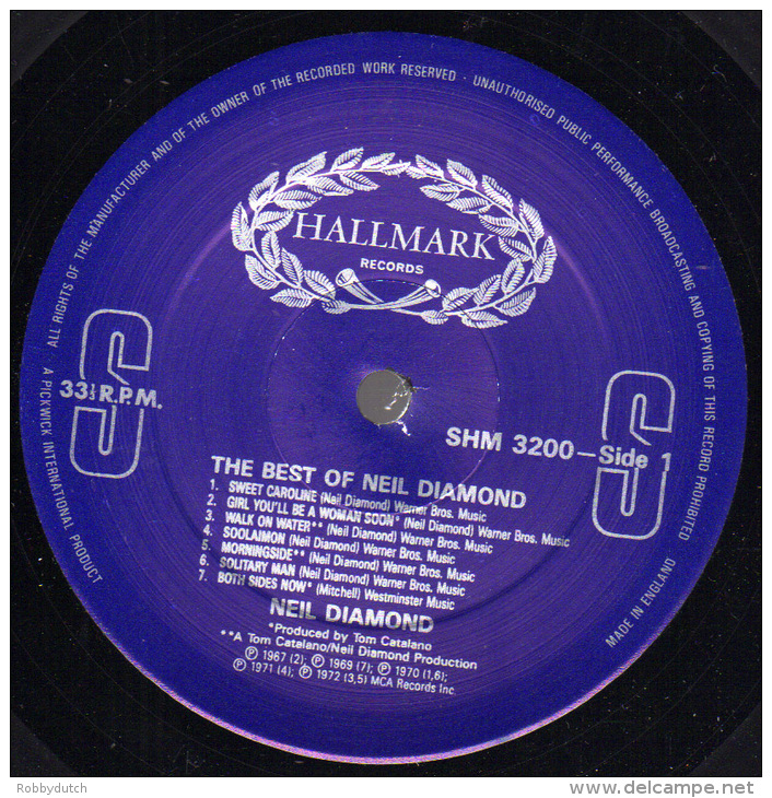 * LP *  THE BEST OF NEIL DIAMOND (England 1987) - Rock