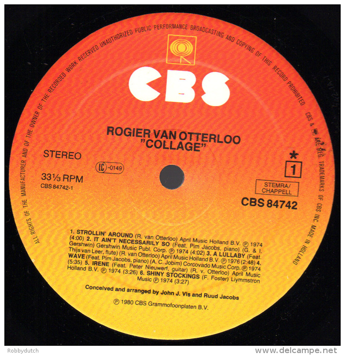 * LP *  ROGIER VAN OTTERLOO - COLLAGE (Holland 1980 EX-!!!) - Jazz