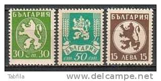 BULGARIA \ BULGARIE ~ 1945 - Serie Courante - 3v** - Neufs