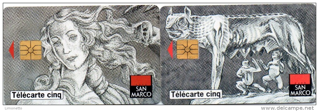 Telecartes   Cinq    2 Modéles  Pub  Café  San Marco  De 12/1994  Tirage 17 000 Ex   Bon état   Utilisé - Telefonmünzen