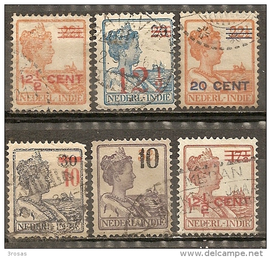 Indes Neerlandaises Netherlands Indies Various Overprints Obl - Niederländisch-Indien