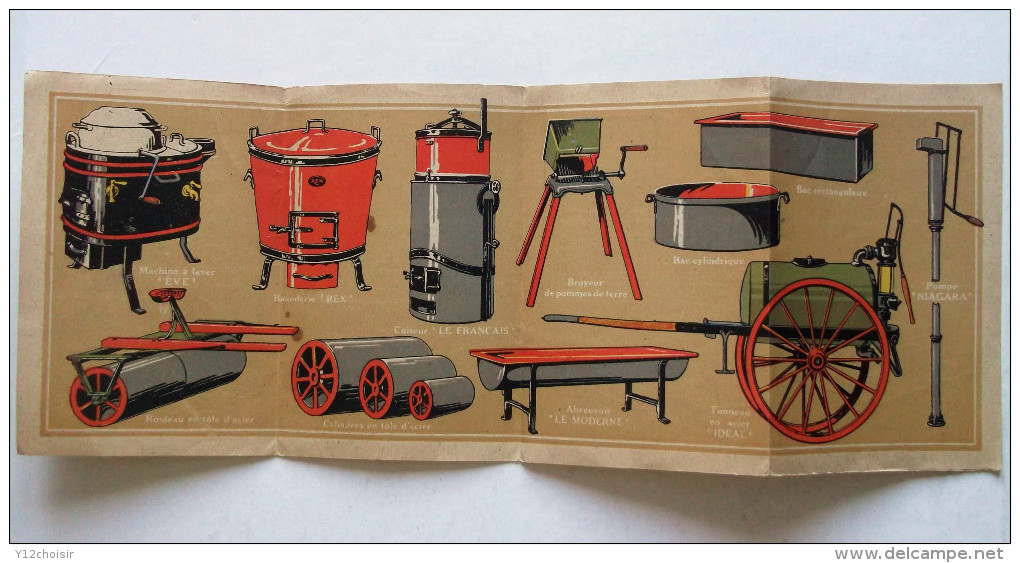DEPLIANT PUB PUBLICITE AGRICULTURE APPAREILS ANCIENS COQ CHAT MACHINES ILLUSTR. RACHAUD 1924 - Supplies And Equipment