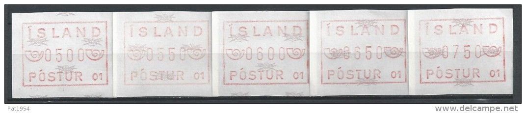 Islande Série De Timbres De Distributeurs - Vignettes D'affranchissement (Frama)