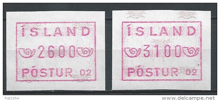 Islande Série De Timbres De Distributeurs - Franking Labels