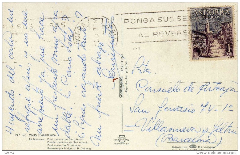 1494 Postal Andorra La Vieja  1973 - Cartas & Documentos