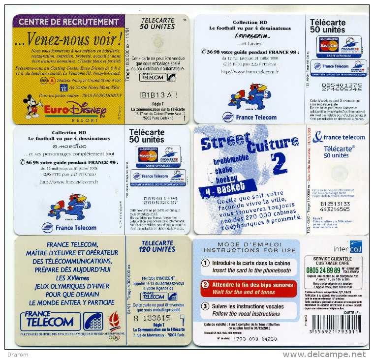 Lot 6 Télécartes Utilisées (lot 3) - Verzamelingen